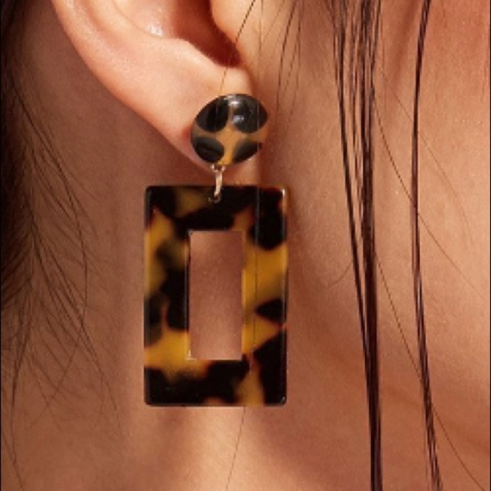 Rectangle Design Drop Earrings
